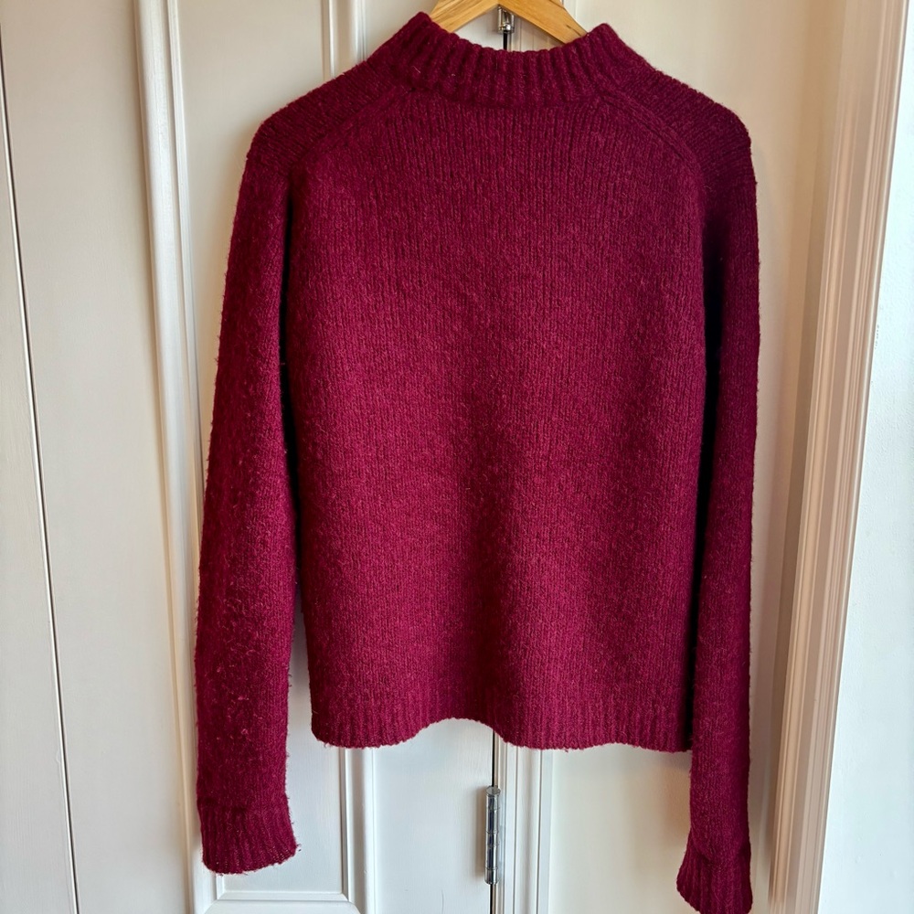 Tibi Alpaca/Wool Burgundy Sweater